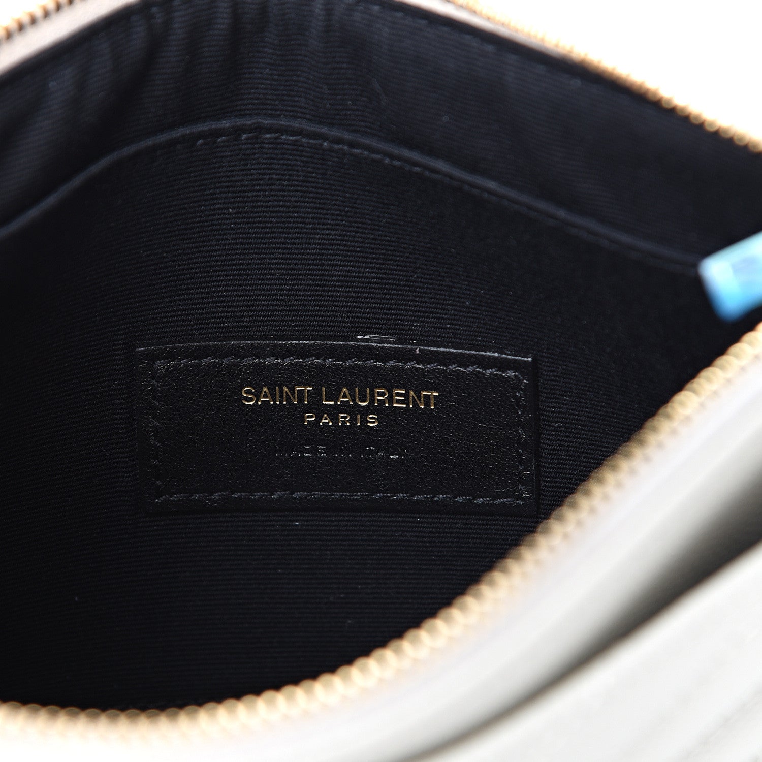 Saint Laurent Grain De Poudre Chevron Monogram Bill Pouch Crema Soft 5 of 8