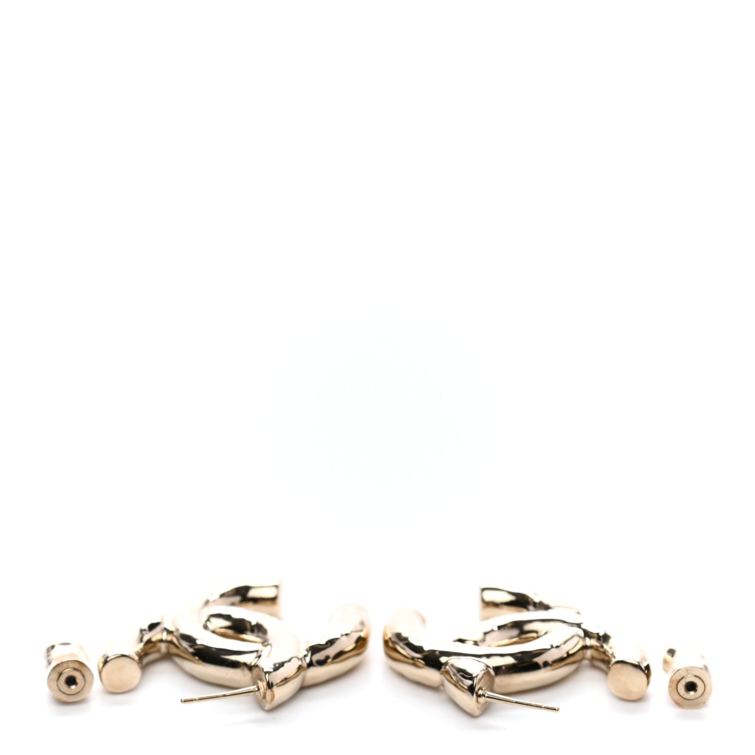 Chanel Metal Large CC Earrings Light Gold 3 of 4