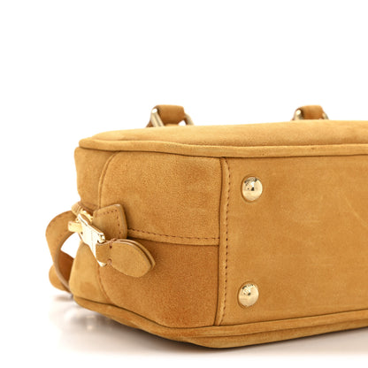 Miu Miu Suede Padded Regular Arcadie Top Handle Bag Whiskey 9 of 11