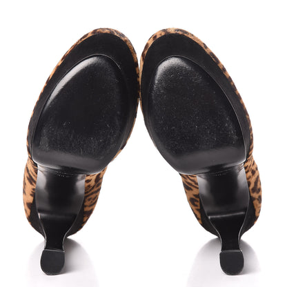 Saint Laurent Calf Hair Leopard Print Palais 105 Platform Pumps 38.5 7 of 13