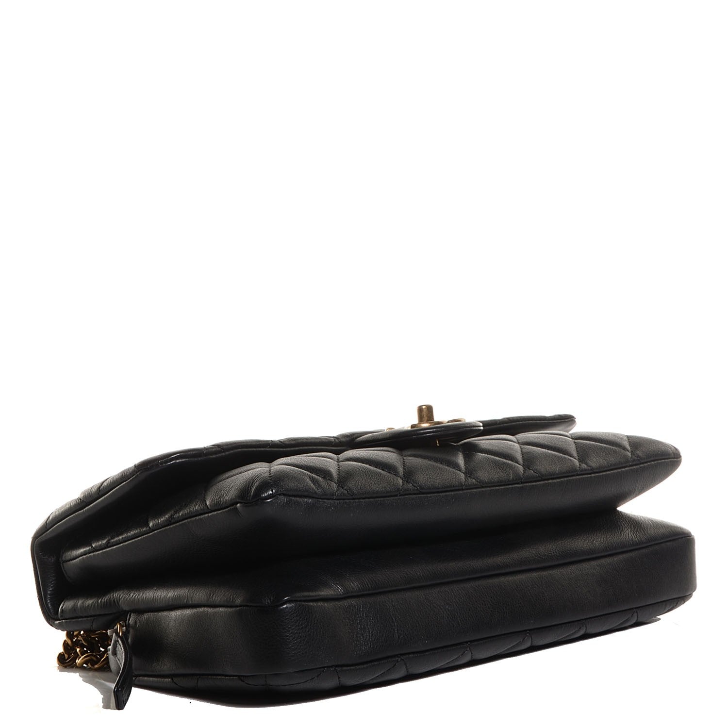 Chanel Calfskin Quilted Medium CC Crown Flap Black 4 of 10