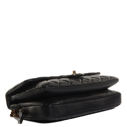 Chanel Calfskin Quilted Medium CC Crown Flap Black 4 of 10