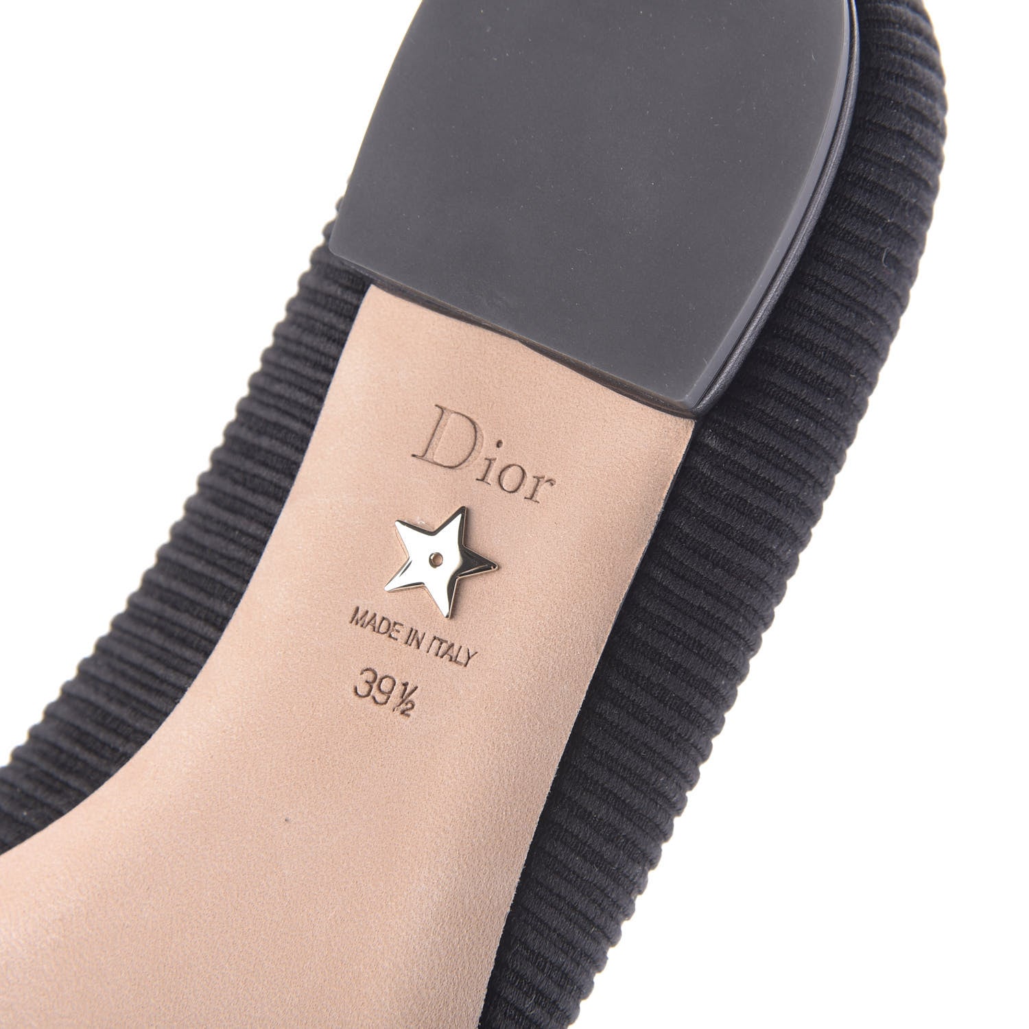 Christian Dior Fabric Ribbon Embroidered J'Adior Ballet Flats 39.5 Black 10 of 12