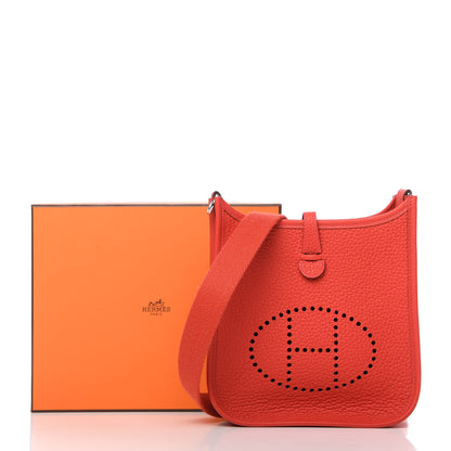 Hermes Taurillon Clemence Amazone Evelyne TPM Rouge Tomate 10 of 10