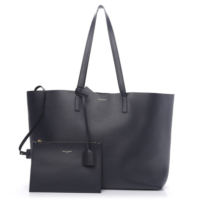 Saint Laurent Calfskin Large Shopping Tote Deep Marine 1 of 11