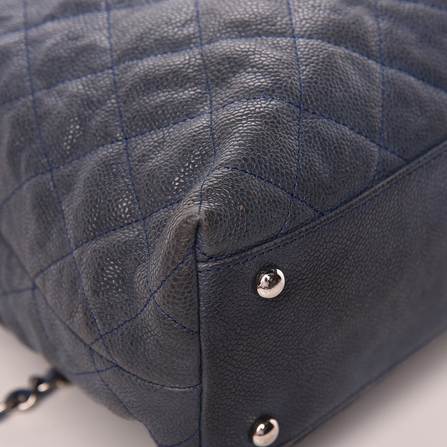 Caviar Quilted French Riviera Hobo Blue
