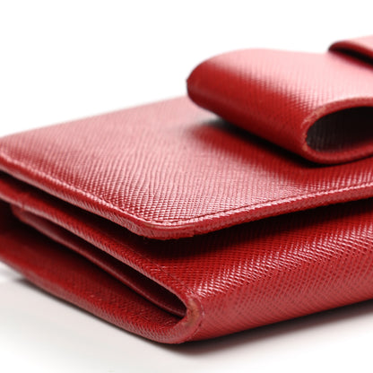 Prada Saffiano Fiocco Bow Continental Wallet Fuoco 8 of 13