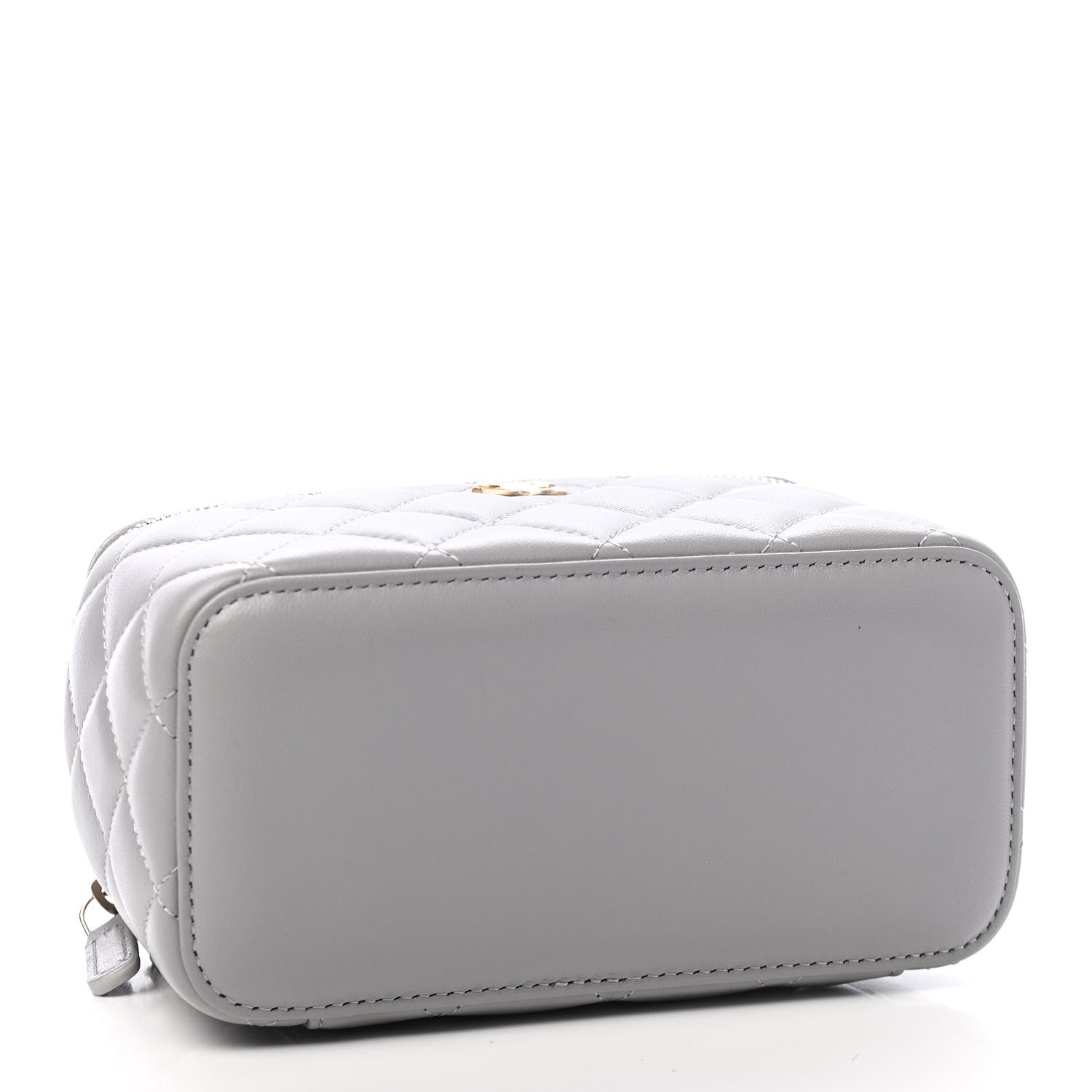 Chanel Lambskin Quilted Small Pearl Crush Vanity Case With Chain Grey 4 of 9