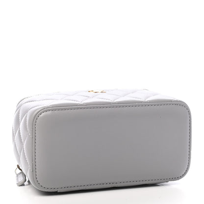 Chanel Lambskin Quilted Small Pearl Crush Vanity Case With Chain Grey 4 of 9