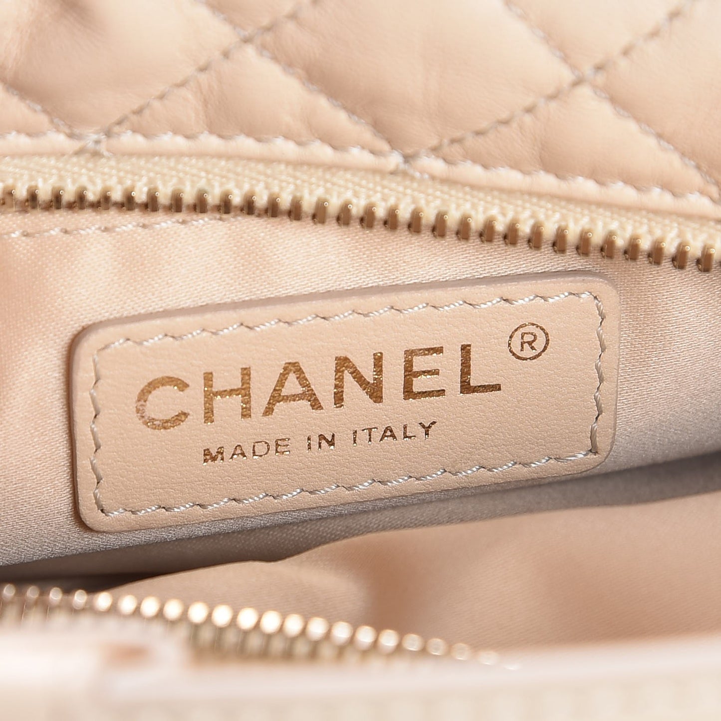 Lambskin Quilted Hobo Beige