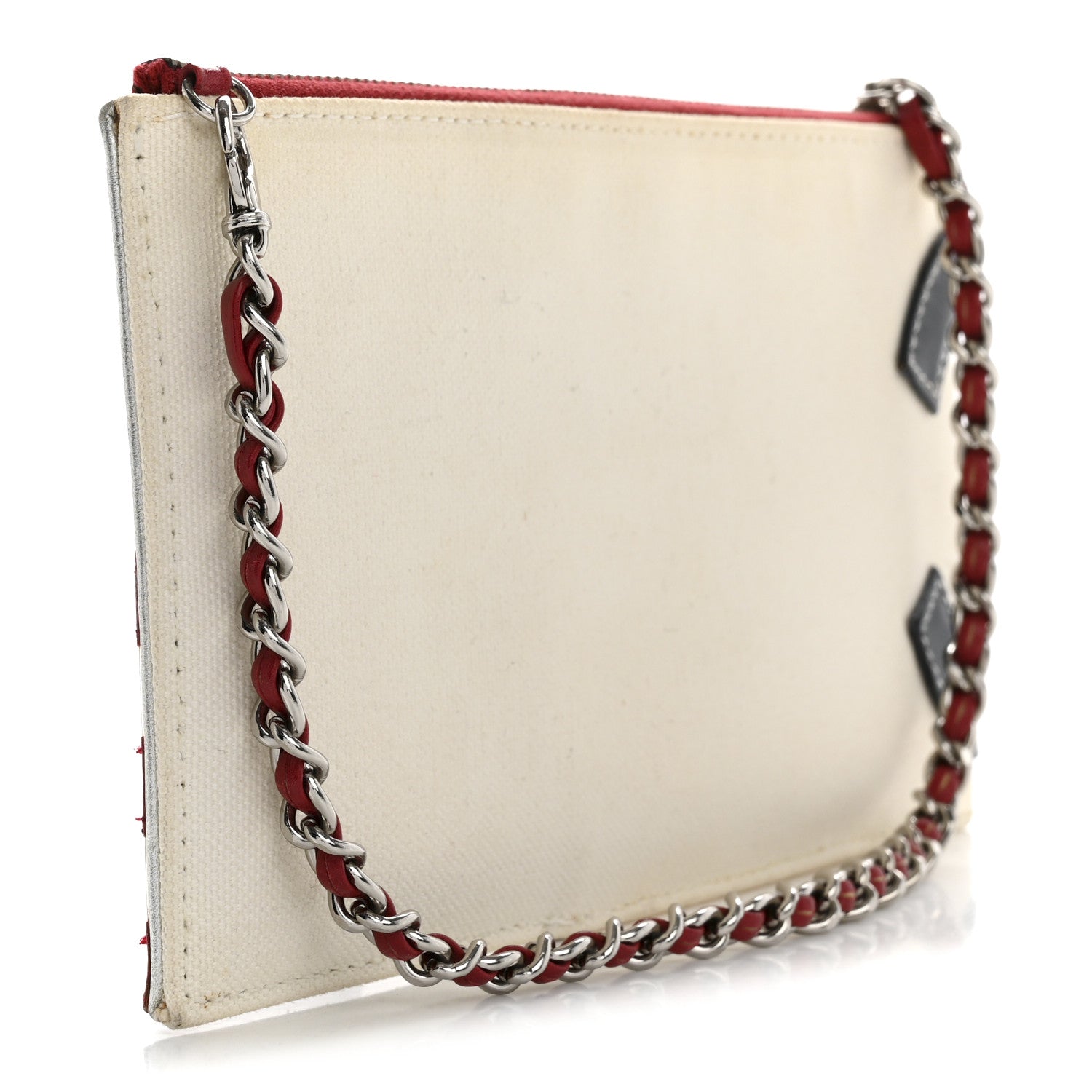 Chanel Canvas Metallic Lambskin Quilted Flag CC Pochette White 3 of 13