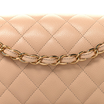 Chanel Caviar Quilted Jumbo Double Flap Beige 14 of 21
