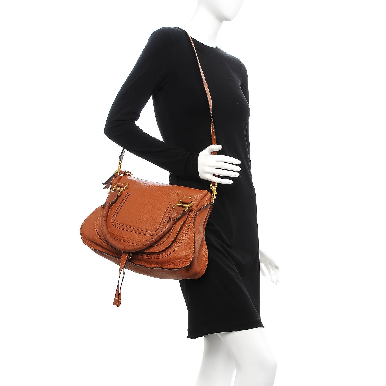 Chloe Calfskin Medium Marcie Satchel Tan 2 of 12