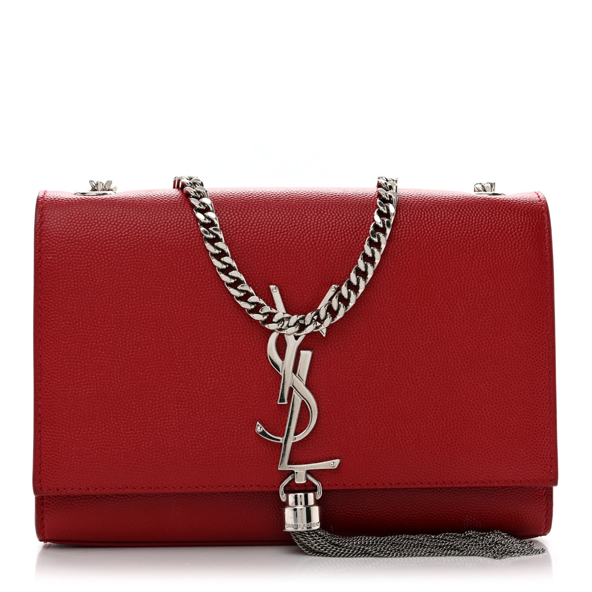 Grain De Poudre Small Classic Monogram Kate Tassel Satchel Red
