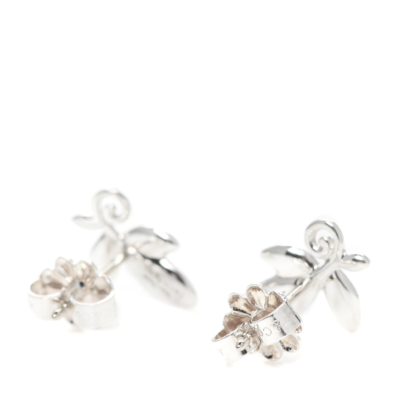 Tiffany Sterling Silver Paloma Picasso Olive Leaf Earrings 3 of 4