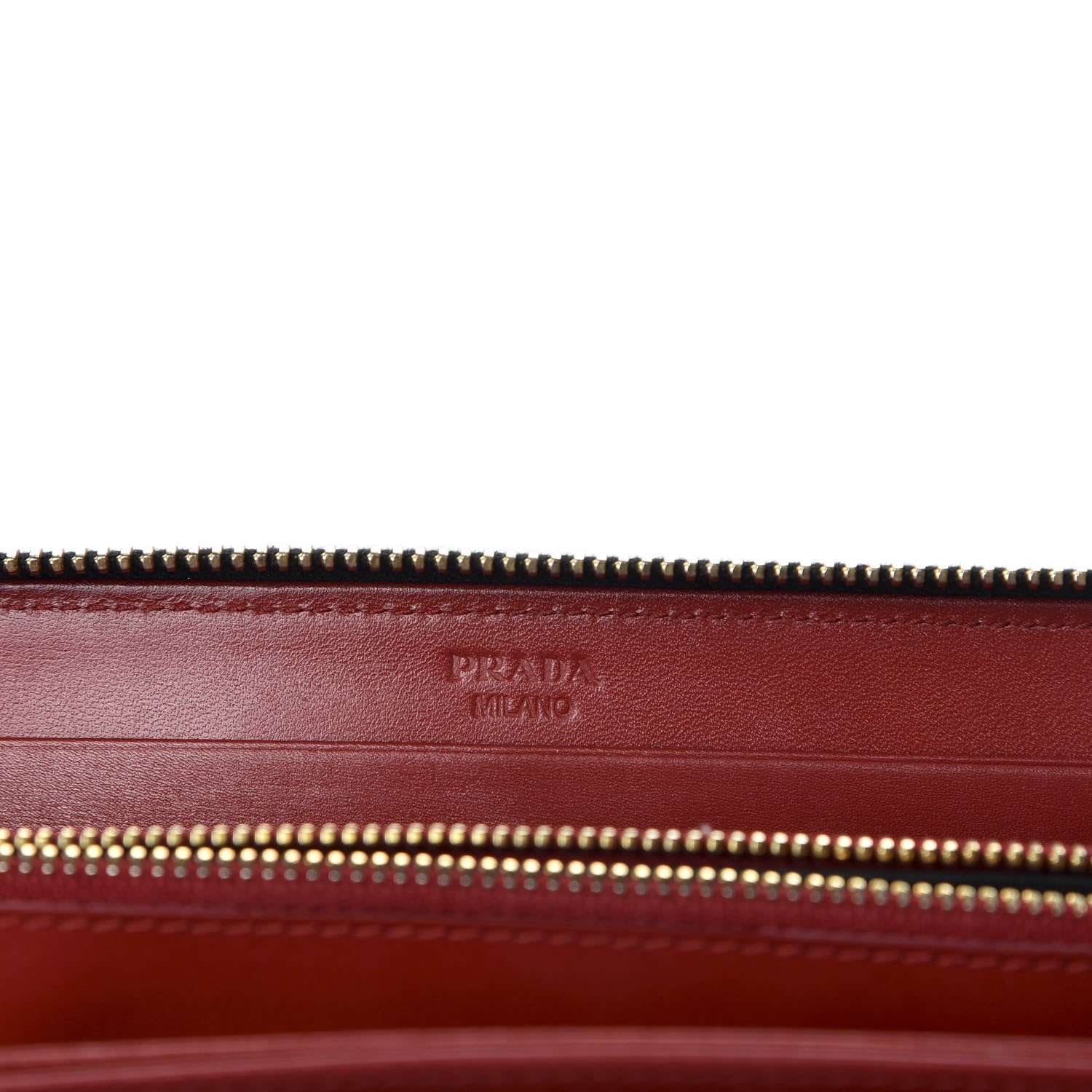 Prada Vitello Shine Zip Around Wallet Black 6 of 8