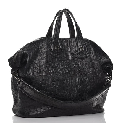 Givenchy Calfskin Crocodile Embossed Large Nightingale Black 4 of 11