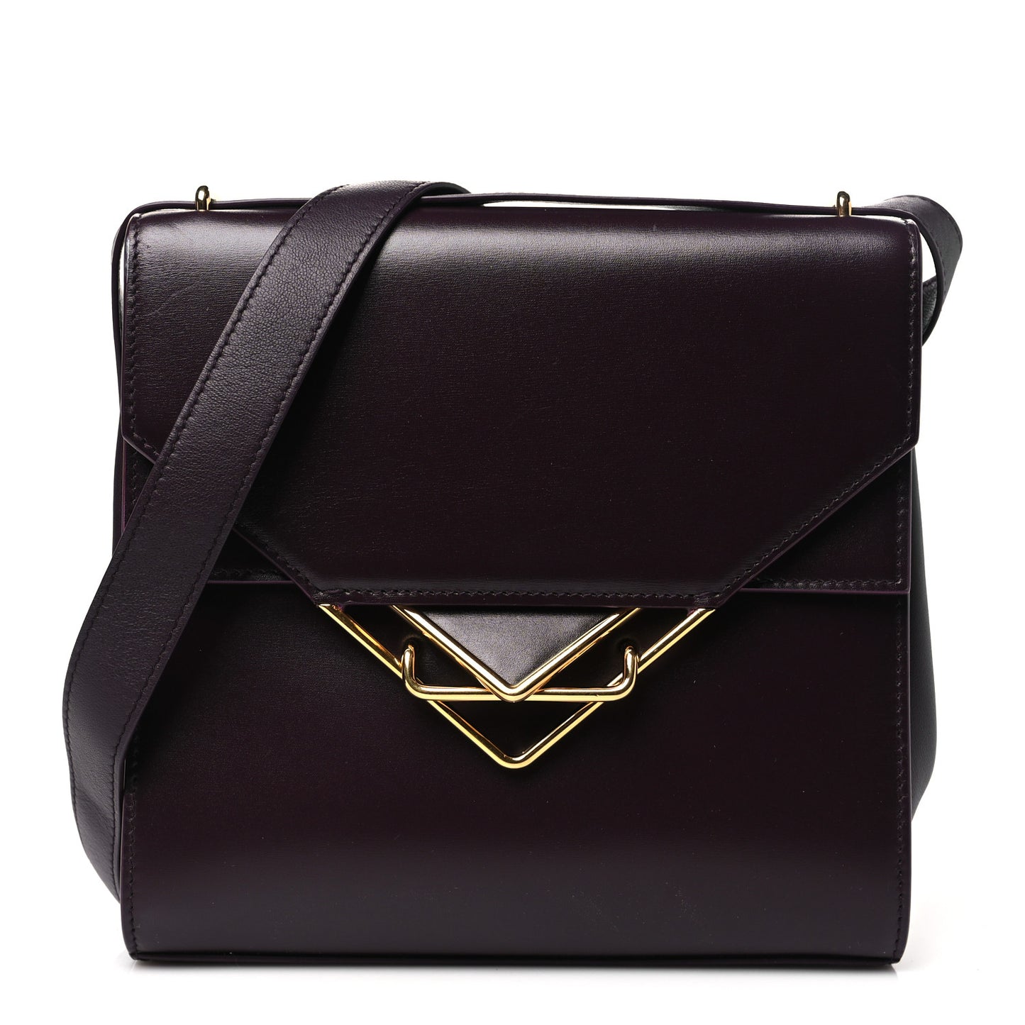 Box Calfskin Nappa Clip Bag Grape
