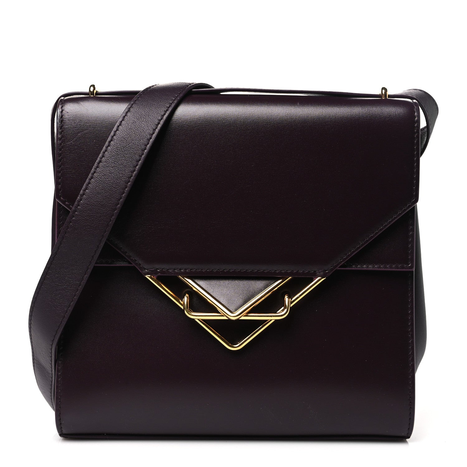Bottega Veneta Box Calfskin Nappa Clip Bag Grape 1 of 10