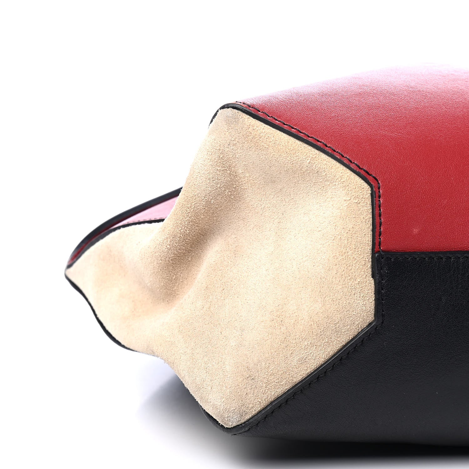 Alexander McQueen Calfskin Suede Butterfly Tote Red Black Beige 8 of 9