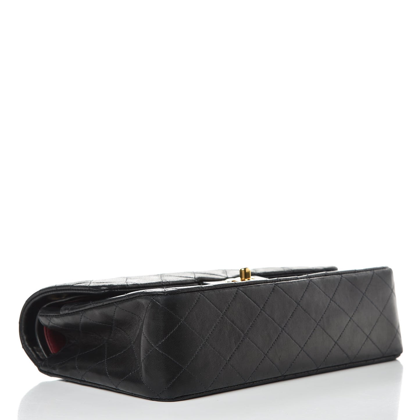Lambskin Quilted Medium Double Flap Black