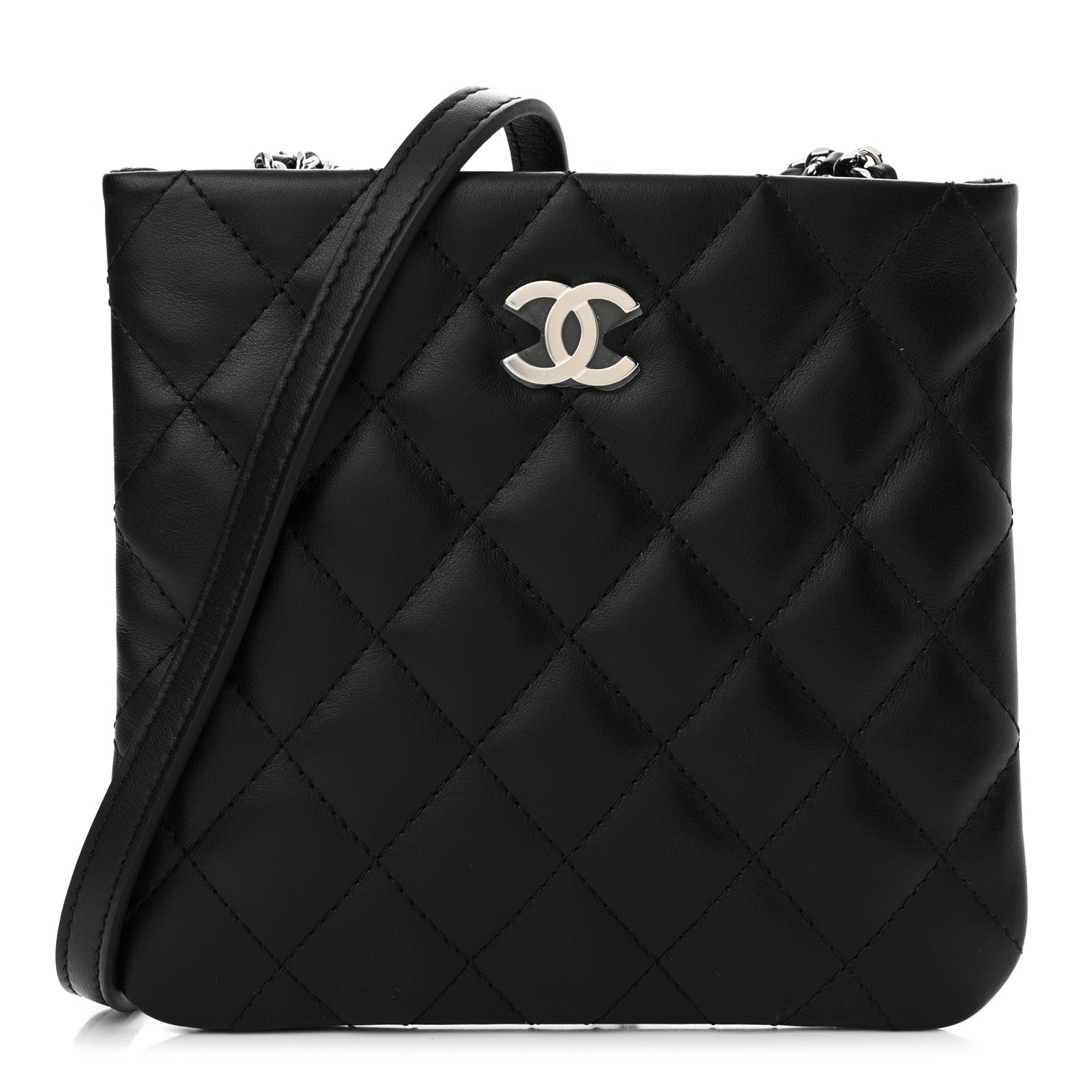 Chanel Lambskin Quilted Crossbody Bag Black 1 of 10