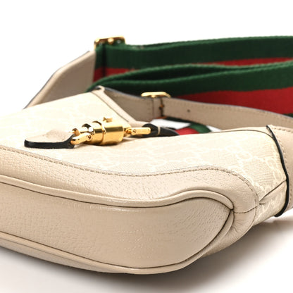 Gucci GG Supreme Monogram Textured Dollar Calfskin Mini Jackie 1961 Hobo Beige Mystic White Oatmeal 10 of 10