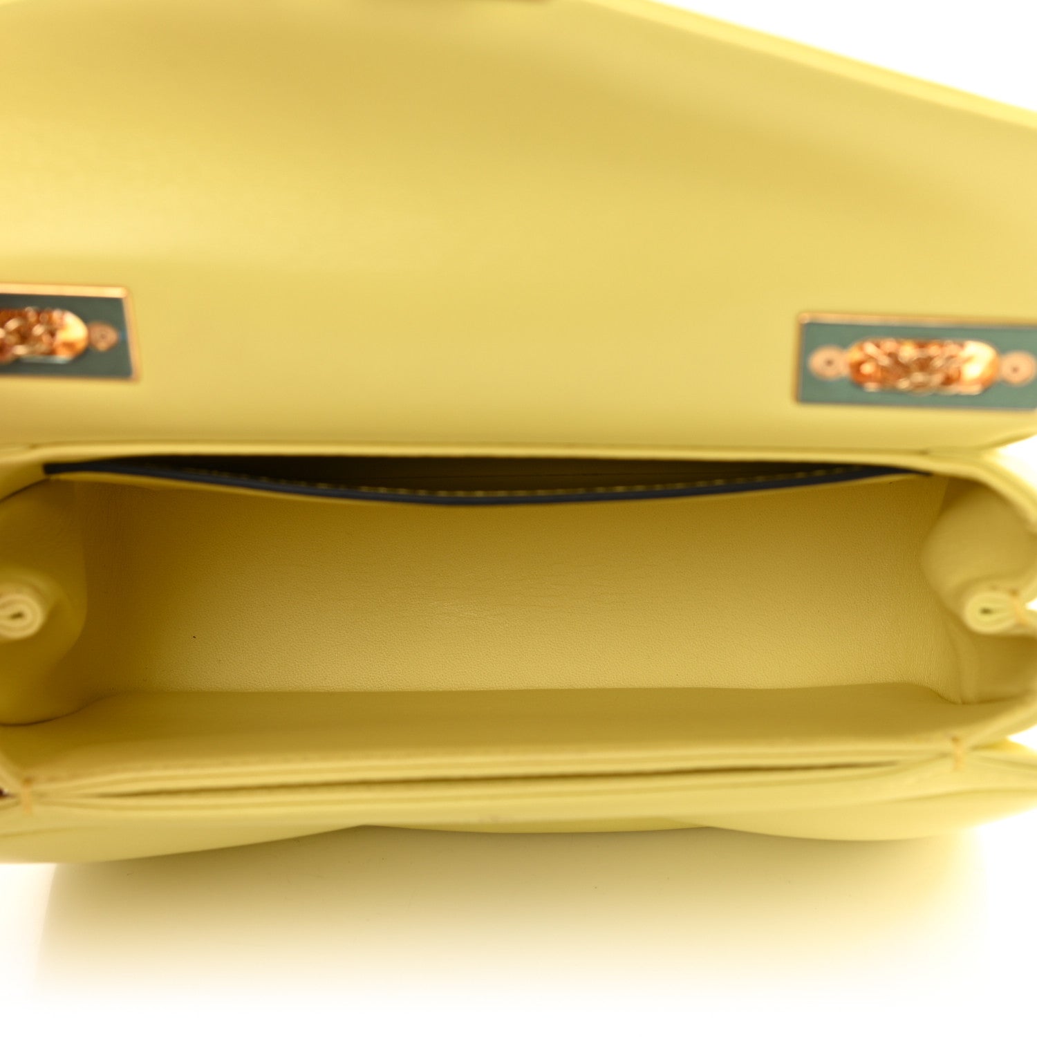 Valentino Garavani Nappa One Stud Chain Clutch Pale Yellow 4 of 12