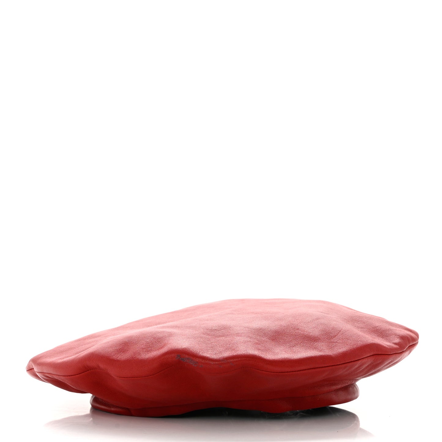 Calfskin Beret Hat 56 Red