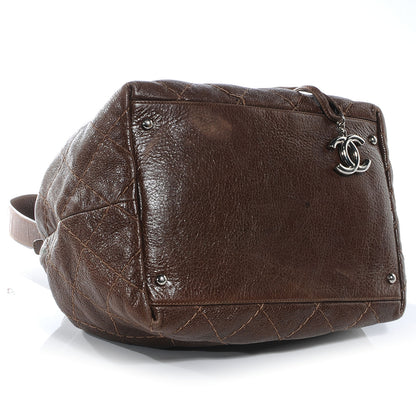 Chanel Glazed Calfskin On The Road Drawstring Tote Brown 4 of 8