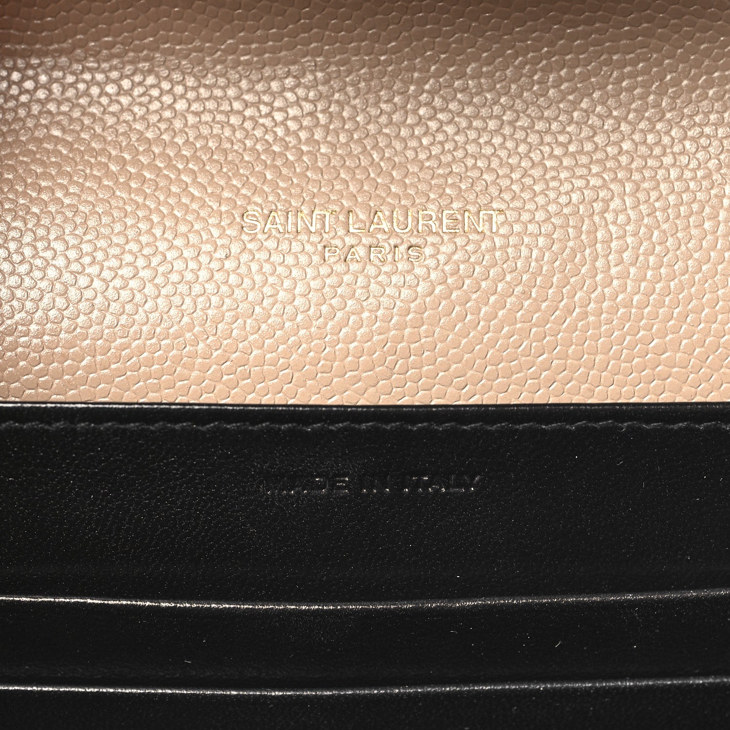 Saint Laurent Grain De Poudre Monogram Cassandra Chain Wallet Dark Beige 6 of 10