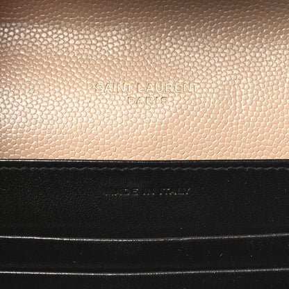 Saint Laurent Grain De Poudre Monogram Cassandra Chain Wallet Dark Beige 6 of 10