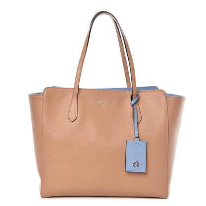 Gucci Dollar Calfskin Medium Swing Tote Camelia Mineral Blue 1 of 8