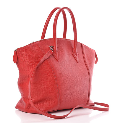 Louis Vuitton Cuir Taurillon Soft Lockit MM Rubis 2 of 13