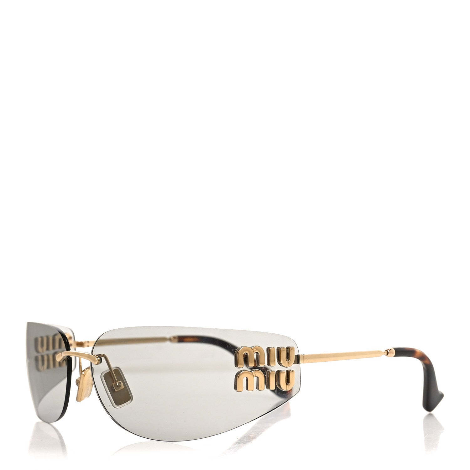 Miu Miu Metal Aube Sunglasses SMUA51 Gold Tortoise 1 of 7
