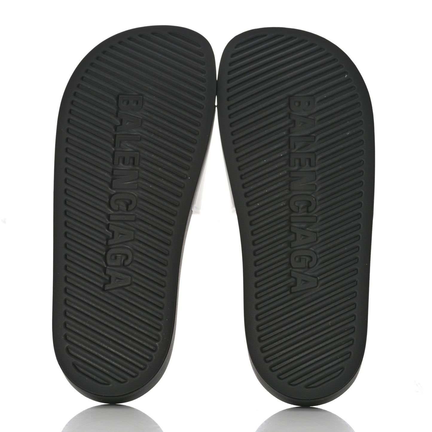 Rubber Mens Logo Pool Slide Sandals 42 White Black