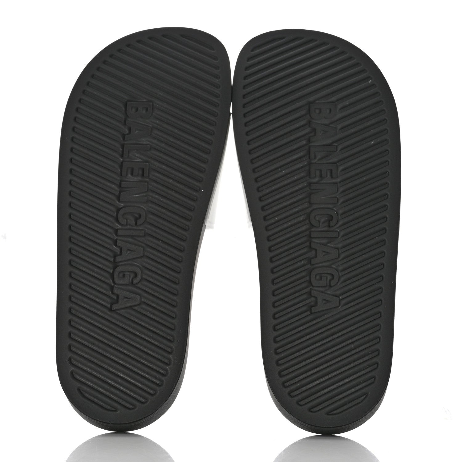 Balenciaga Rubber Mens Logo Pool Slide Sandals 42 White Black 5 of 9