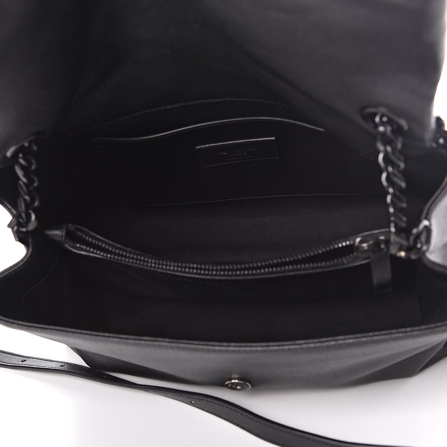 Saint Laurent Grain De Poudre Medium West Hollywood Monogram Fold-Over Black 5 of 10