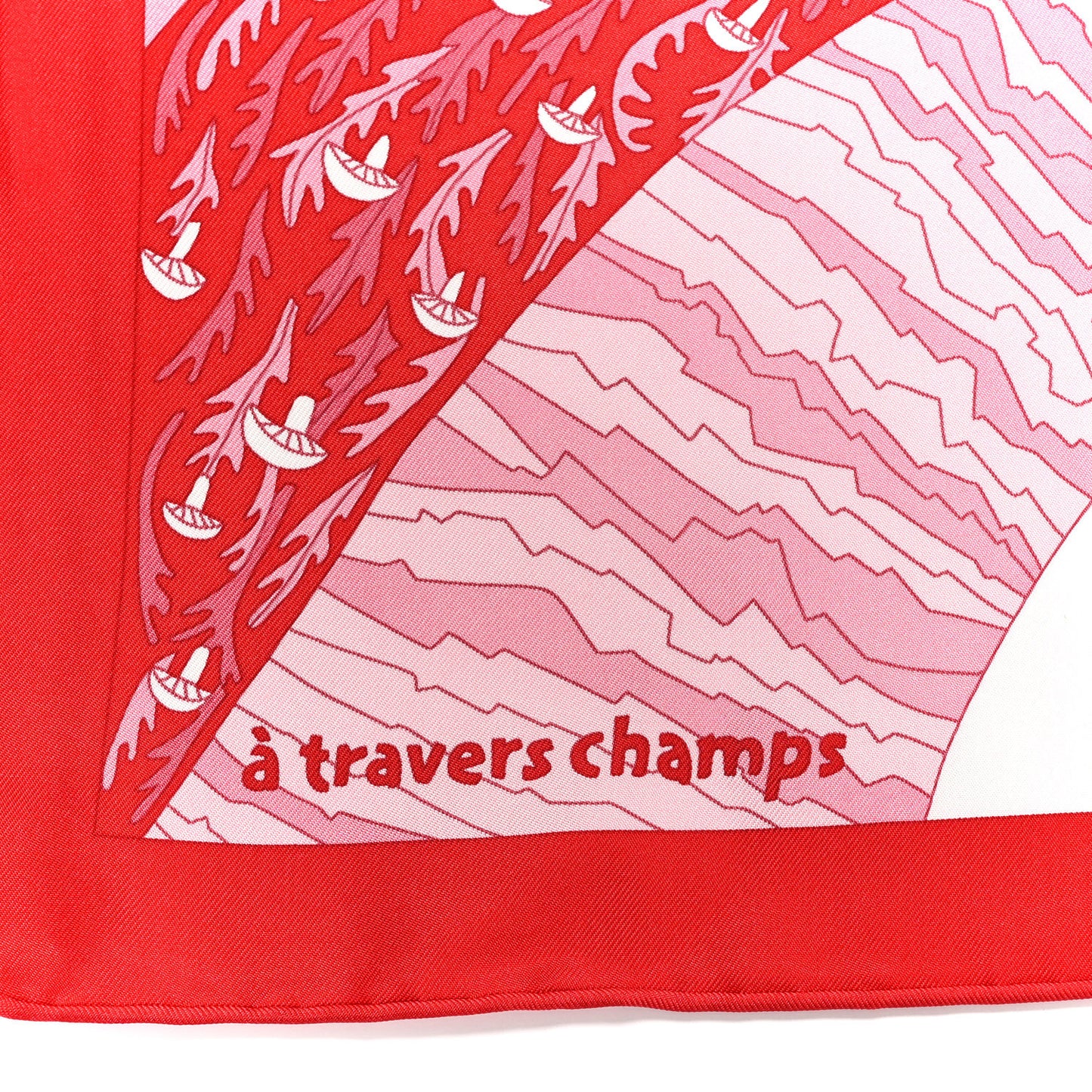 Silk A Travers Champs Scarf 90 Rouge Rose Multicolor