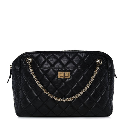 Chanel Aged Calfskin Quilted Large Reissue Camera Case Black 1 of 9