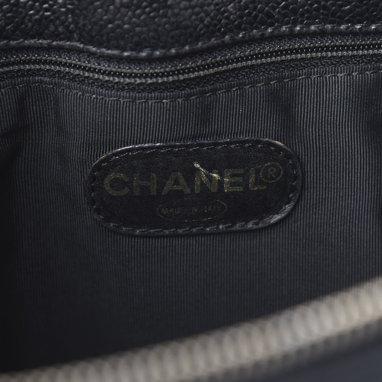 Caviar Large CC Shoulder Bag Black