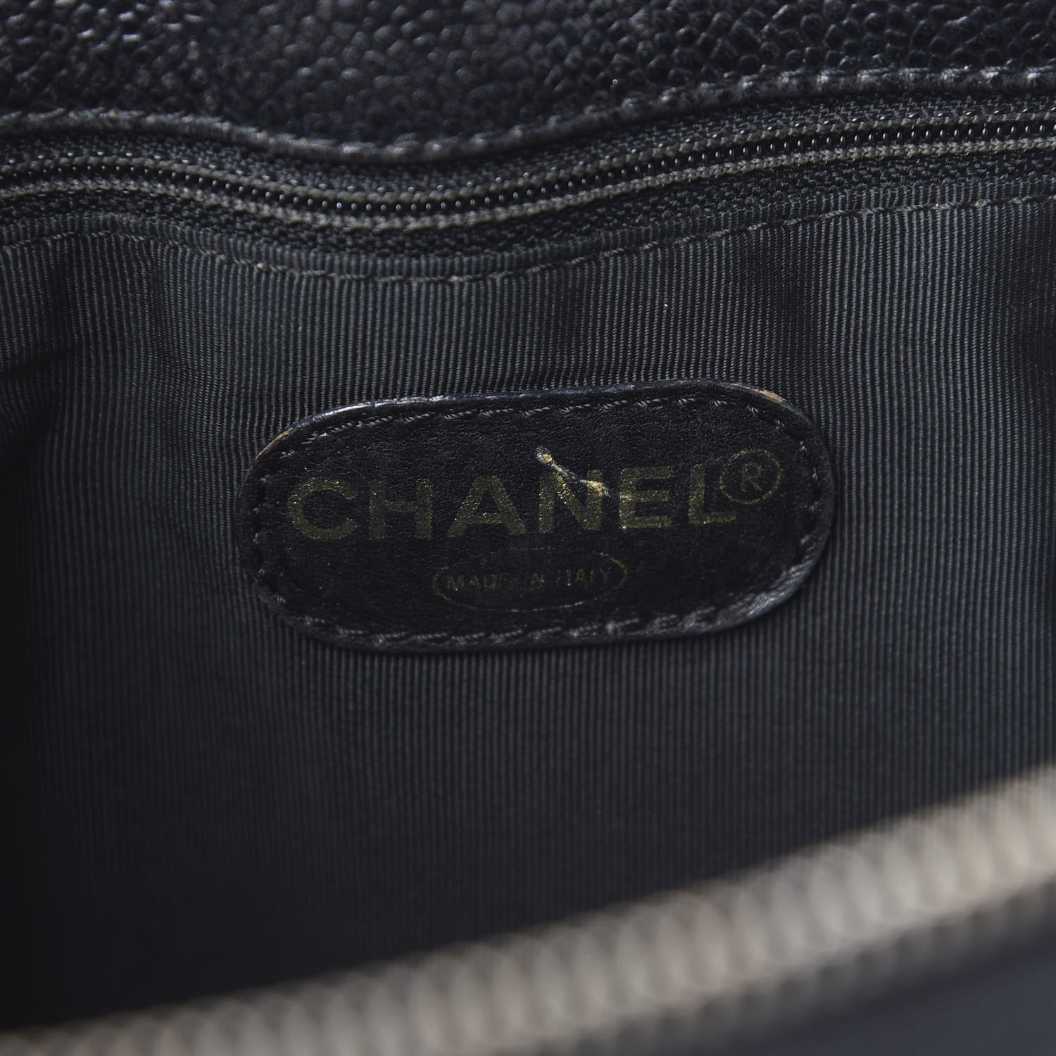 Chanel Caviar Large CC Shoulder Bag Black 6 of 10