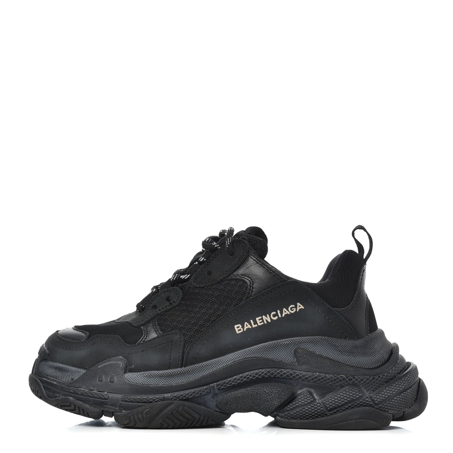Fabric Mesh Womens Triple S Sneakers 38 Black