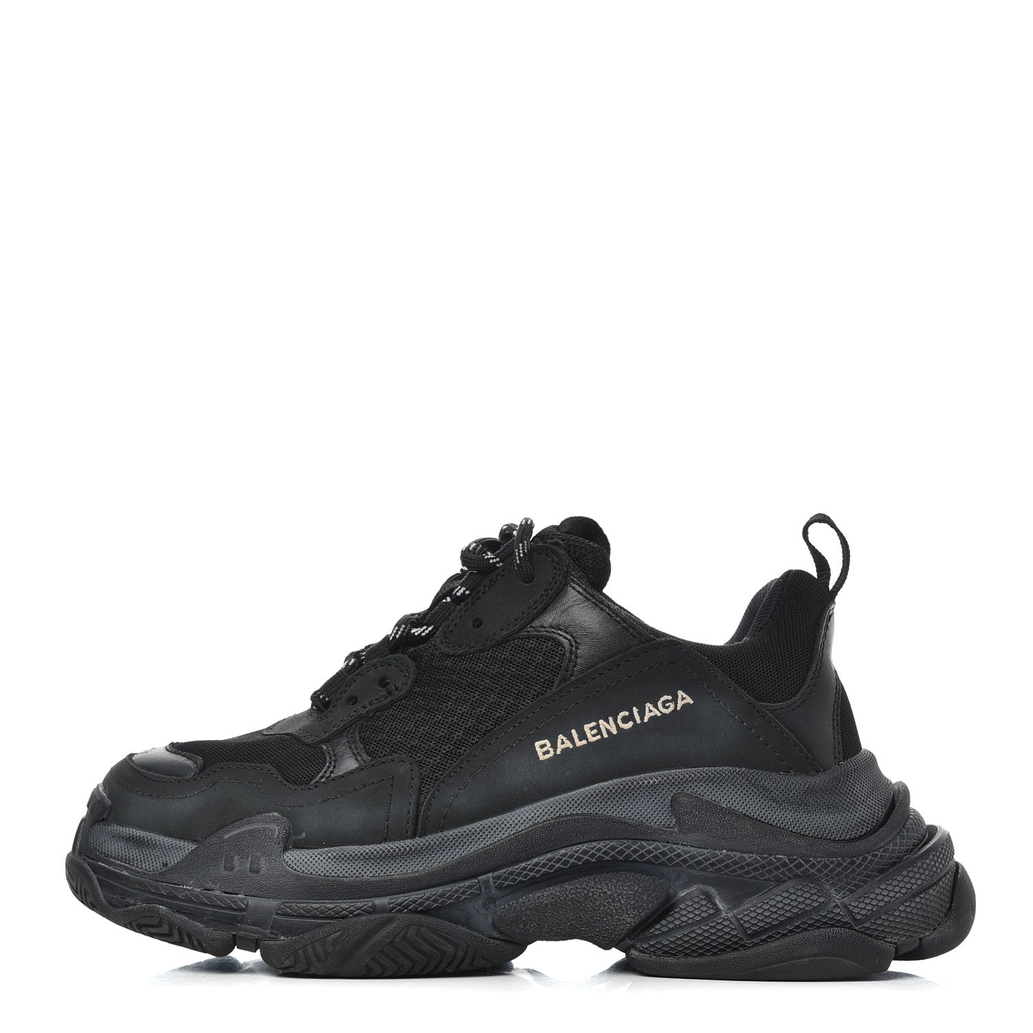 Balenciaga Fabric Mesh Womens Triple S Sneakers 38 Black 1 of 19