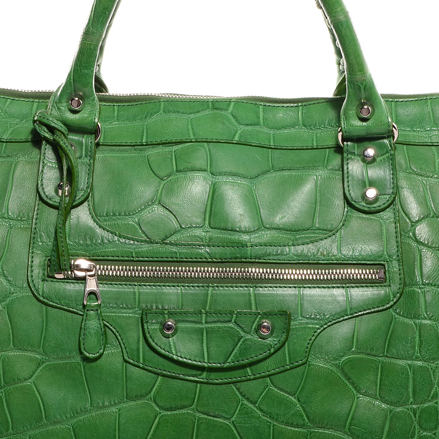 Balenciaga Crocodile Work Bag Green 11 of 12