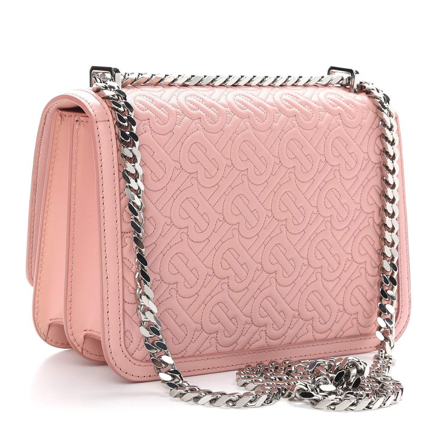Calfskin Monogram Embossed Small TB Chain Bag Blush Pink