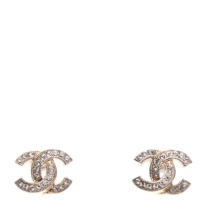 Chanel Crystal CC Earrings Gold 1 of 4