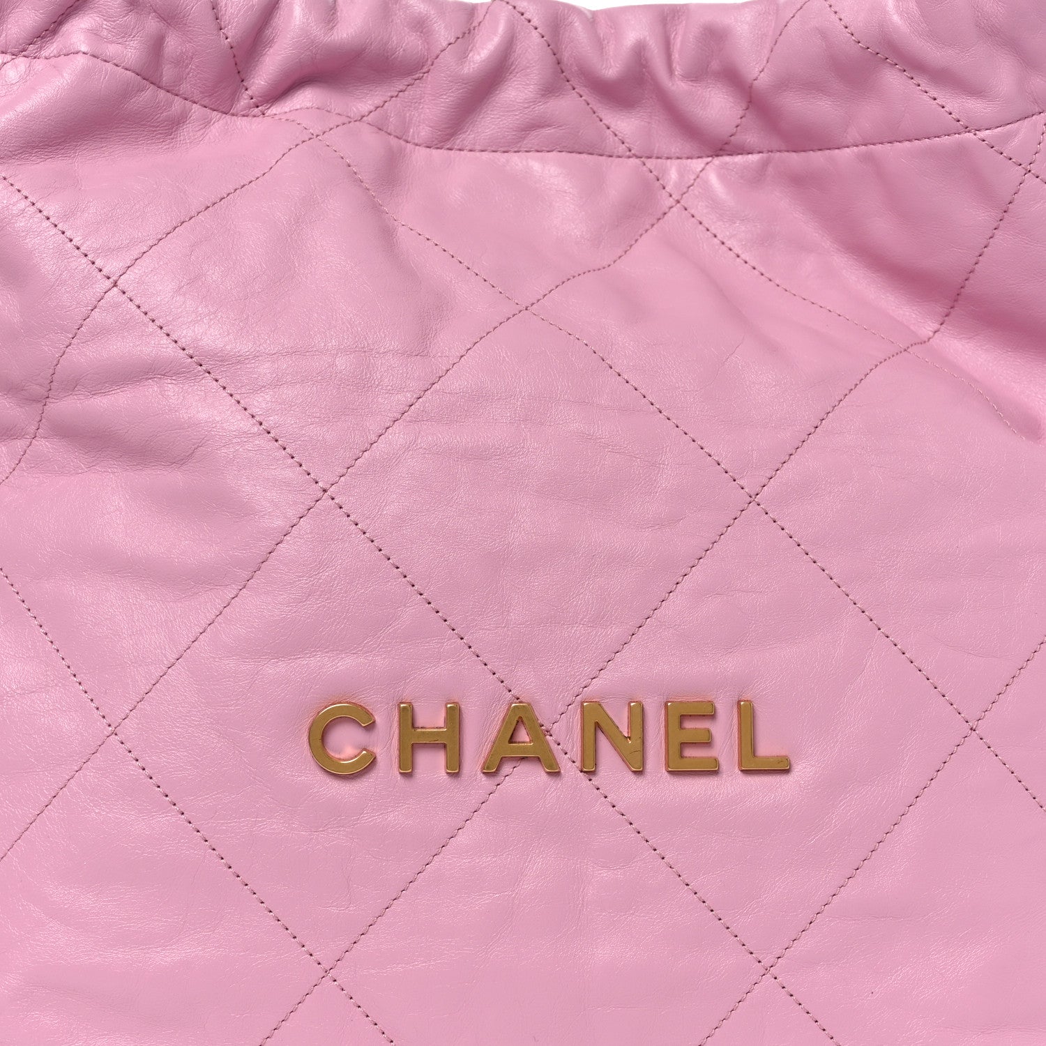 Chanel Shiny Calfskin Quilted Chanel 22 Drawstring Bag Pink 9 of 11