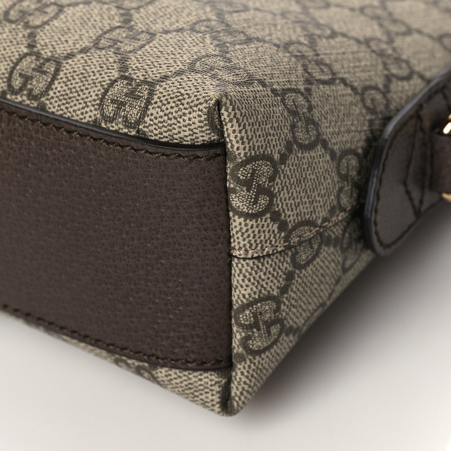 GG Supreme Monogram Textured Dollar Calfskin Web Small Ophidia Dome Shoulder Bag Beige Ebony New Acero