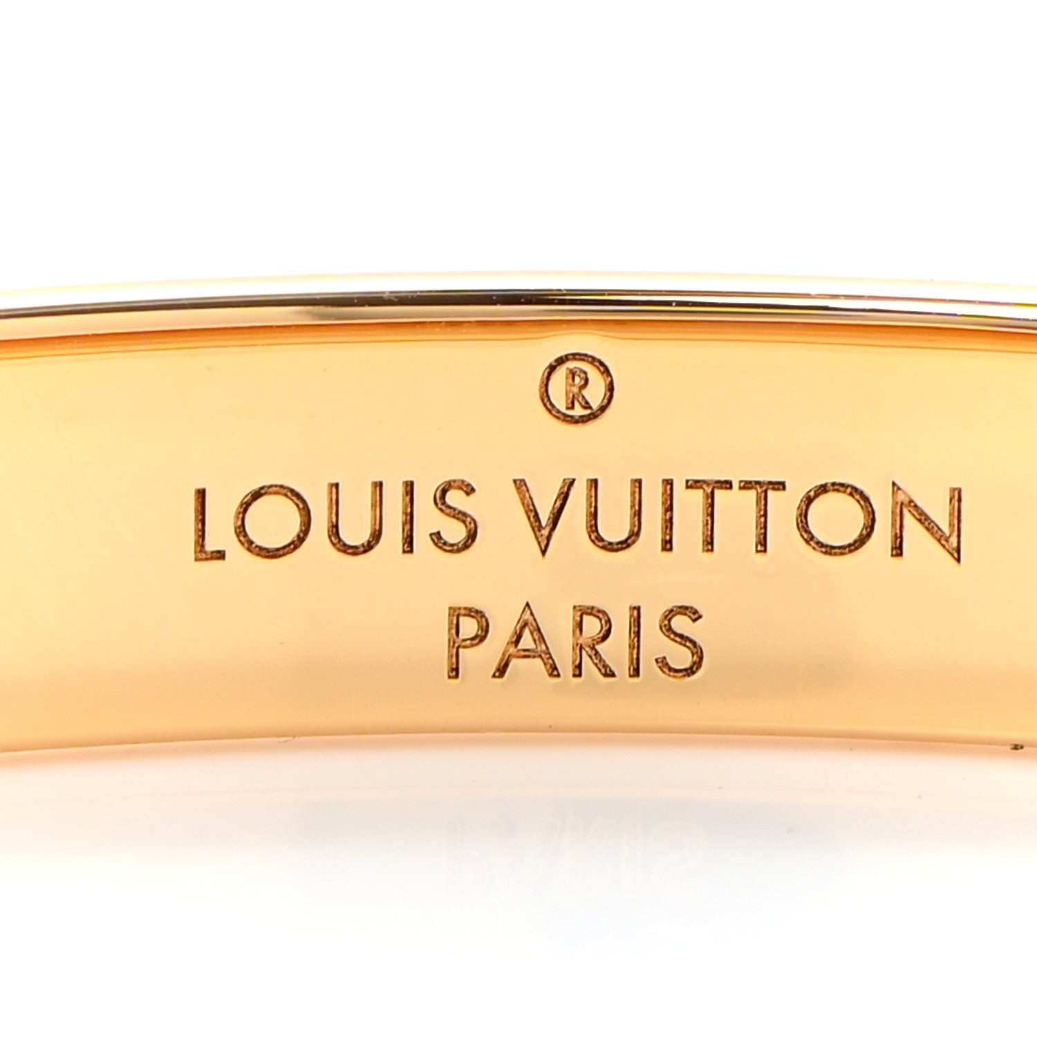 Louis Vuitton Brass Crystal Monogram Nanogram Strass Cuff M Gold 5 of 6